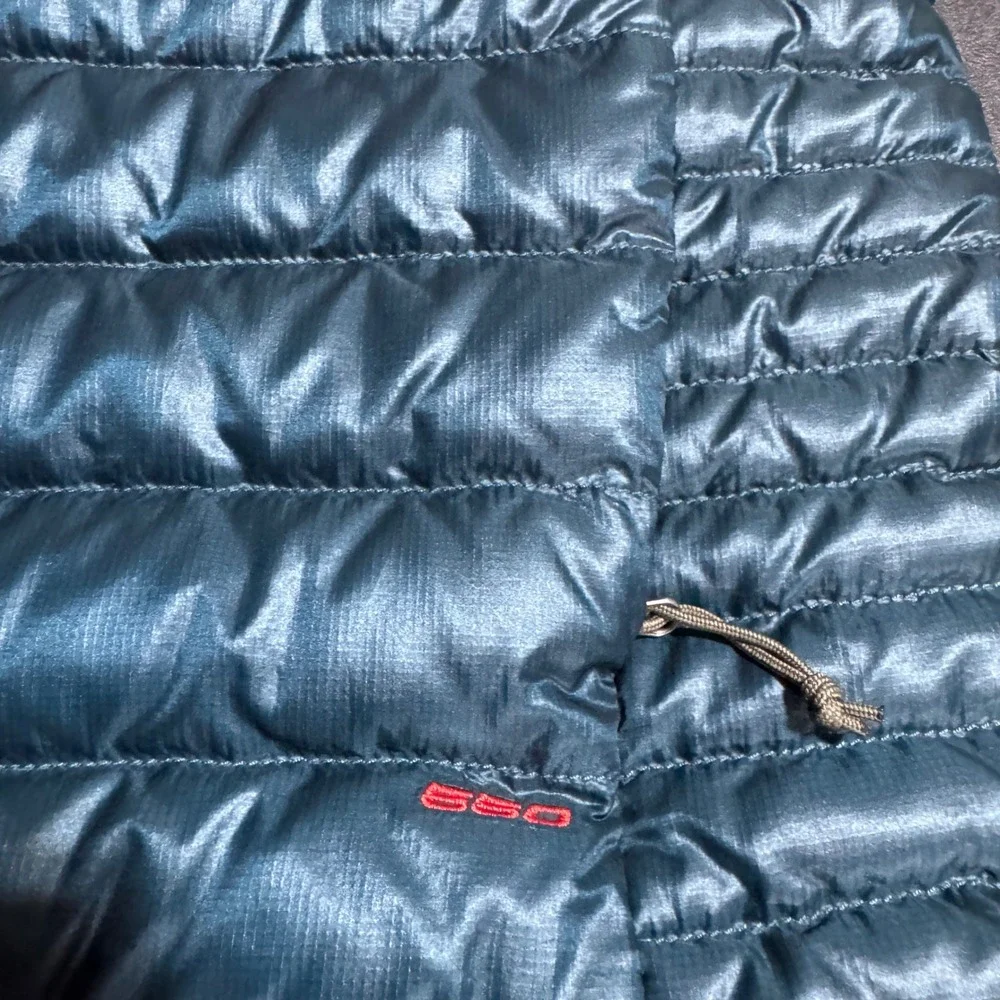 The North Face Puffer Vest Mens L Blue Solid Quilted 550 Down Insulated Pockets